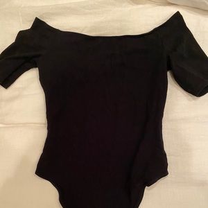Black off the shoulder bodysuit